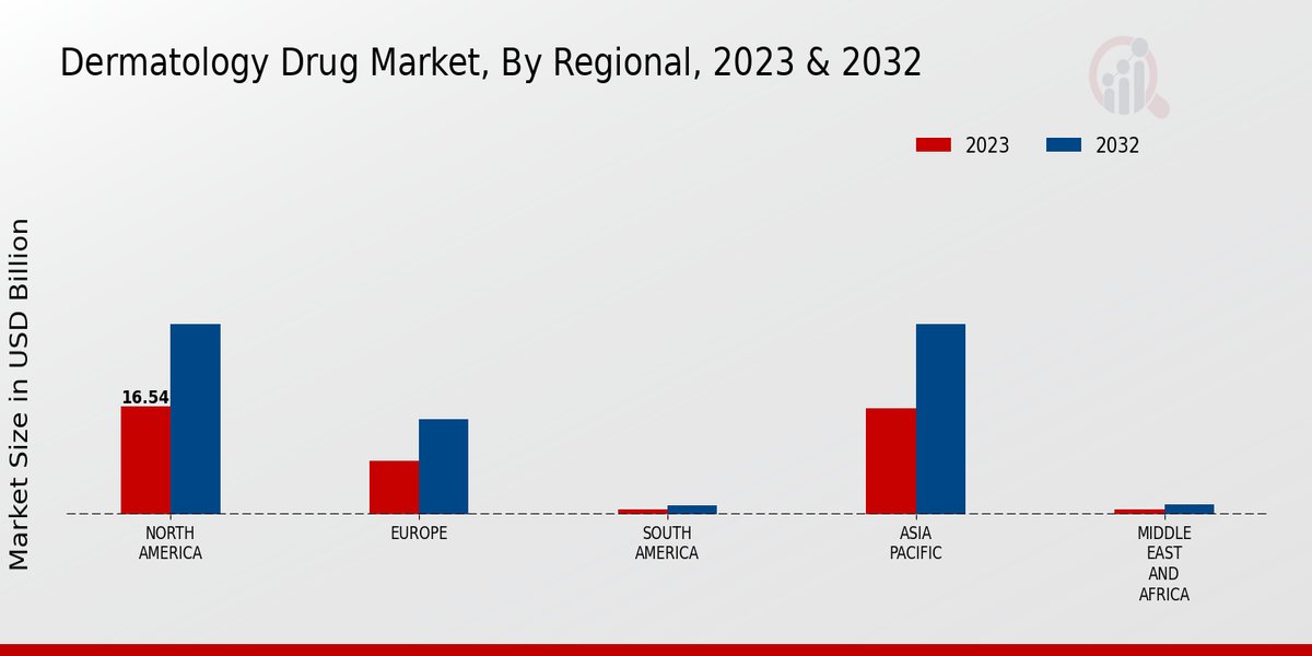 Dermatology Drug Market, by Region 2023 & 2032