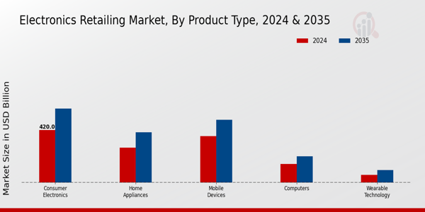 Electronics Retailing Market Product Type Insights  