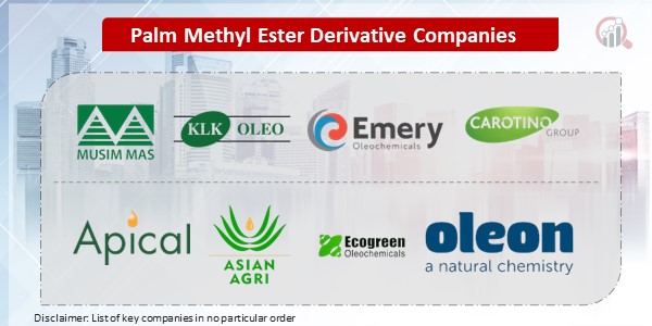 Palm Methyl Ester Derivative Key Companies